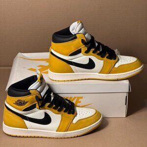 Nike Air Jordan 1 Retro High OG Yellow Ochre White Black Men’s Size 11–Pre-Owned